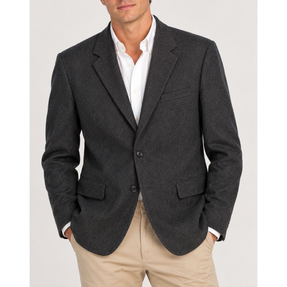Jos A Bank 100% Cashmere Mens 42R Charcoal Grey 2-Button Sportcoat Blazer